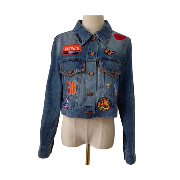 Alice + Olivia X BRONCO JEFF DENIM JACKET XL - Picture 8 of 14